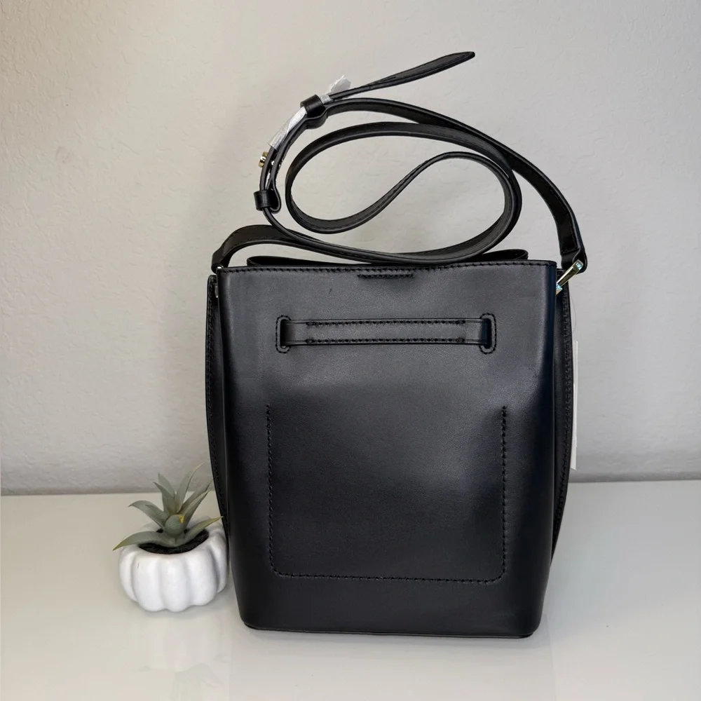 MICHAEL KORS Hamilton Legacy Messenger Bucket Bag Black NWT - Picture 7 of 10